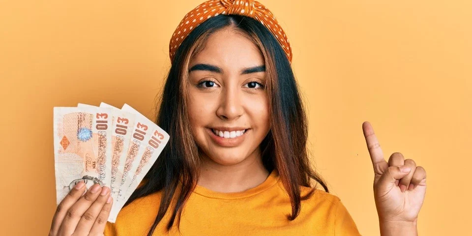 Lady with cash