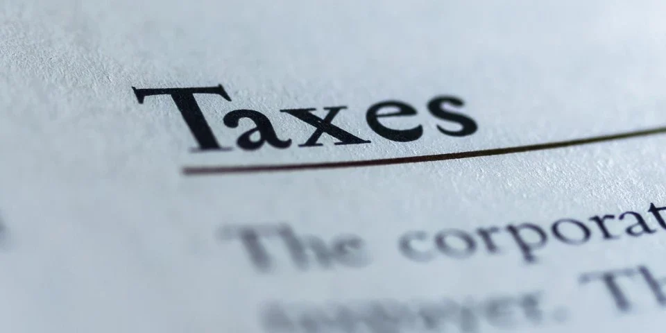 Taxes written in a book