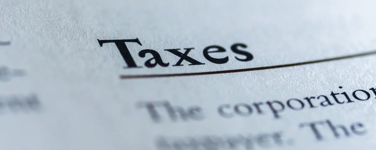 Taxes written in a book