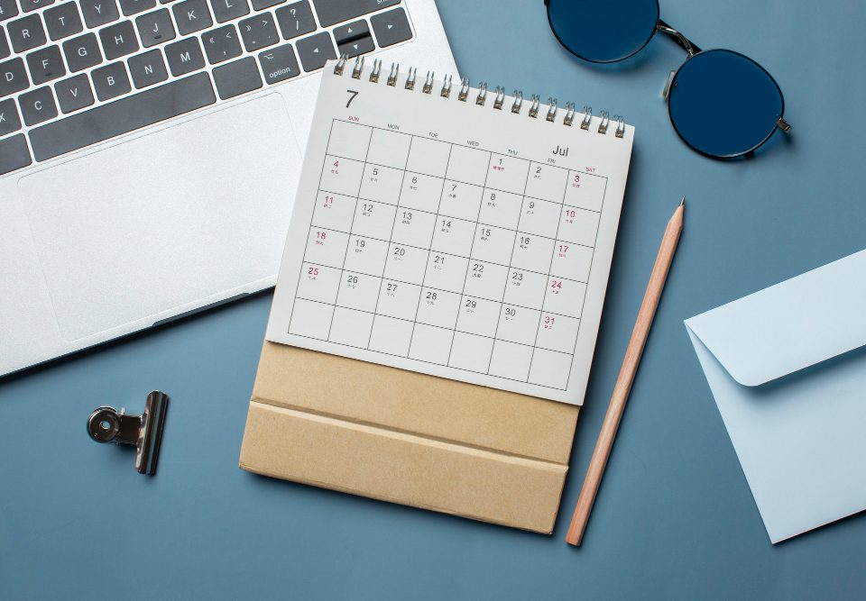 Key tax dates for side hustle - calendar